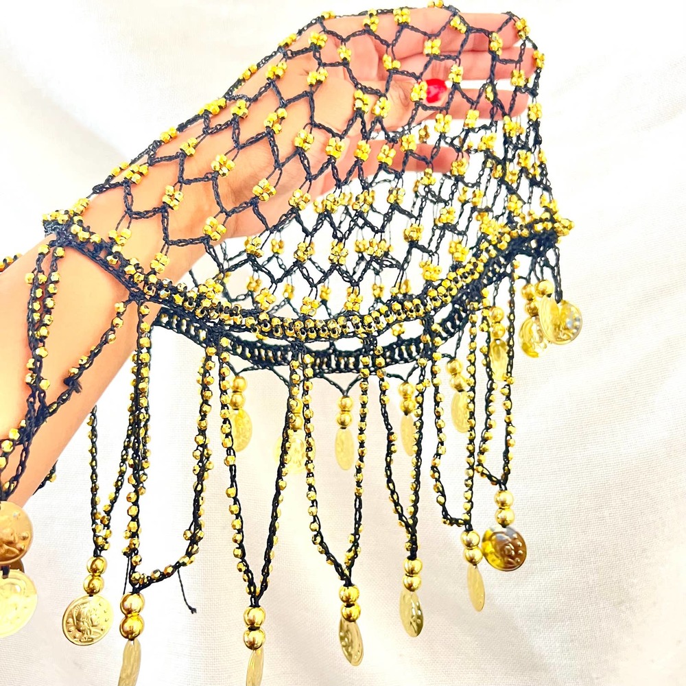 Belly Dancer Costume Purple Wig Jewel Coin Scarf Belt Festival Halloween Party - Picture 4 of 14